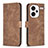 Leather Case Stands Flip Cover Holder B21F for Xiaomi Redmi Note 13 Pro+ Plus 5G Brown