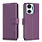 Leather Case Stands Flip Cover Holder B22F for Huawei Honor X7a Purple