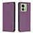 Leather Case Stands Flip Cover Holder B22F for Motorola Moto Edge (2023) 5G Purple