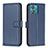 Leather Case Stands Flip Cover Holder B22F for Motorola Moto Edge 40 Neo 5G Blue