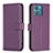 Leather Case Stands Flip Cover Holder B22F for Motorola Moto Edge 40 Neo 5G Purple