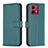 Leather Case Stands Flip Cover Holder B22F for Motorola Moto G84 5G Green