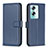 Leather Case Stands Flip Cover Holder B22F for Oppo A2 5G Blue