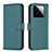 Leather Case Stands Flip Cover Holder B22F for Xiaomi Mi 14 5G Green