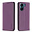 Leather Case Stands Flip Cover Holder B22F for Xiaomi Poco C65 Purple