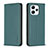 Leather Case Stands Flip Cover Holder B22F for Xiaomi Redmi 12 4G Green