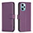 Leather Case Stands Flip Cover Holder B22F for Xiaomi Redmi Note 12 Turbo 5G Purple