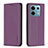 Leather Case Stands Flip Cover Holder B22F for Xiaomi Redmi Note 13 Pro 5G Purple