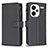 Leather Case Stands Flip Cover Holder B22F for Xiaomi Redmi Note 13 Pro+ Plus 5G Black