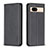 Leather Case Stands Flip Cover Holder B23F for Google Pixel 8a 5G Black