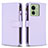 Leather Case Stands Flip Cover Holder B23F for Motorola Moto Edge 40 5G Clove Purple