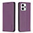 Leather Case Stands Flip Cover Holder B23F for Motorola Moto G23 Purple