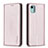 Leather Case Stands Flip Cover Holder B23F for Nokia C12 Plus Rose Gold