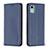 Leather Case Stands Flip Cover Holder B23F for Nokia C12 Pro Blue