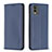 Leather Case Stands Flip Cover Holder B23F for Nokia C210 Blue