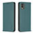 Leather Case Stands Flip Cover Holder B23F for Nokia C210 Green