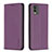 Leather Case Stands Flip Cover Holder B23F for Nokia C210 Purple