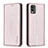 Leather Case Stands Flip Cover Holder B23F for Nokia C32 Rose Gold