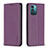 Leather Case Stands Flip Cover Holder B23F for Nokia G11 Purple