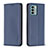 Leather Case Stands Flip Cover Holder B23F for Nokia G22 Blue