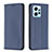 Leather Case Stands Flip Cover Holder B23F for Xiaomi Redmi Note 12 4G Blue