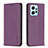 Leather Case Stands Flip Cover Holder B23F for Xiaomi Redmi Note 12 4G Purple