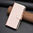 Leather Case Stands Flip Cover Holder B23F for Xiaomi Redmi Note 13 Pro+ Plus 5G Rose Gold