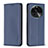 Leather Case Stands Flip Cover Holder B24F for Oppo Find X6 5G Blue