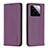 Leather Case Stands Flip Cover Holder B24F for Xiaomi Mi 14 Pro 5G Purple