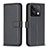 Leather Case Stands Flip Cover Holder B24F for Xiaomi Redmi Note 13 5G Black