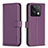 Leather Case Stands Flip Cover Holder B24F for Xiaomi Redmi Note 13 5G Purple