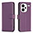 Leather Case Stands Flip Cover Holder B24F for Xiaomi Redmi Note 13 Pro+ Plus 5G Purple