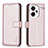 Leather Case Stands Flip Cover Holder B24F for Xiaomi Redmi Note 13 Pro+ Plus 5G Rose Gold