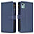 Leather Case Stands Flip Cover Holder B25F for Nokia C12 Plus Blue