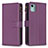 Leather Case Stands Flip Cover Holder B25F for Nokia C12 Plus Purple