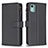 Leather Case Stands Flip Cover Holder B25F for Nokia C12 Pro Black