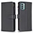 Leather Case Stands Flip Cover Holder B26F for Nokia G22 Black