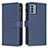 Leather Case Stands Flip Cover Holder B26F for Nokia G22 Blue