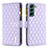 Leather Case Stands Flip Cover Holder BF1 for Samsung Galaxy S24 Plus 5G Purple