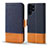 Leather Case Stands Flip Cover Holder BF18 for Samsung Galaxy S24 Ultra 5G Blue