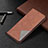 Leather Case Stands Flip Cover Holder BF5 for Xiaomi Redmi Note 10 Pro 4G Brown