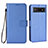 Leather Case Stands Flip Cover Holder BY1 for Google Pixel 6a 5G Blue