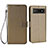 Leather Case Stands Flip Cover Holder BY1 for Google Pixel 6a 5G Brown