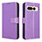 Leather Case Stands Flip Cover Holder BY1 for Google Pixel 7 Pro 5G Purple