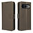 Leather Case Stands Flip Cover Holder BY1 for Google Pixel 8 5G Brown