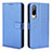 Leather Case Stands Flip Cover Holder BY1 for HTC Desire 22 Pro 5G Blue