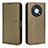 Leather Case Stands Flip Cover Holder BY1 for Huawei Enjoy 50 Pro Brown