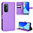 Leather Case Stands Flip Cover Holder BY1 for Huawei Honor 50 SE 5G Purple