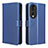 Leather Case Stands Flip Cover Holder BY1 for Huawei Honor 70 5G Blue