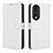 Leather Case Stands Flip Cover Holder BY1 for Huawei Honor 70 5G White